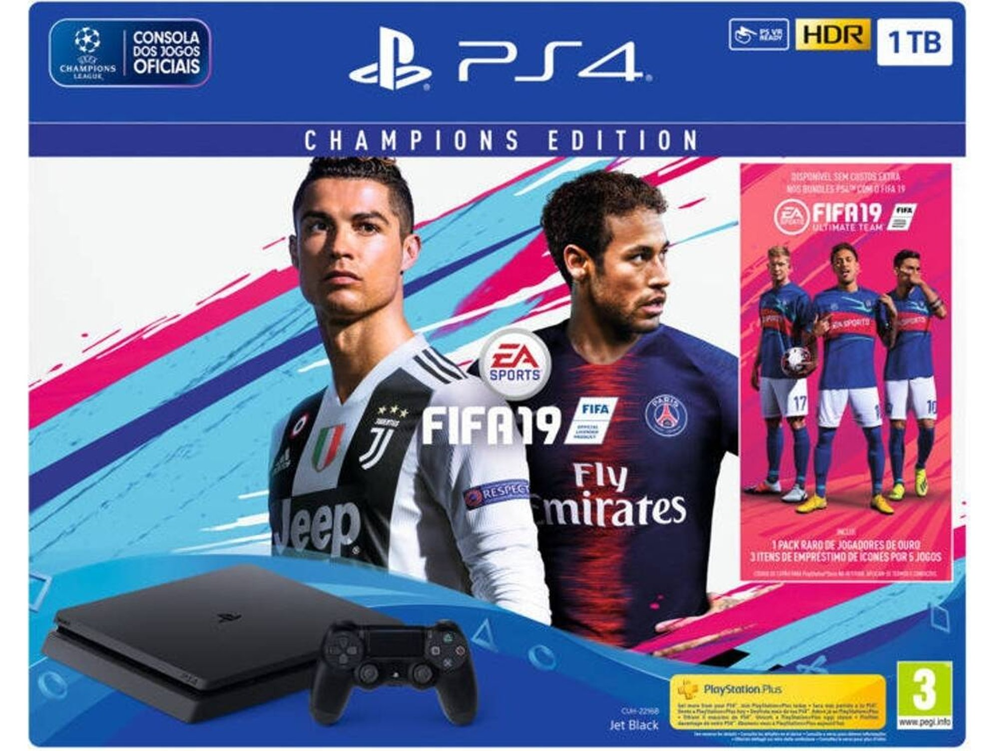 CONS.PS4 SLIM 1TB+ FIFA 19 CHAMPIONS ED