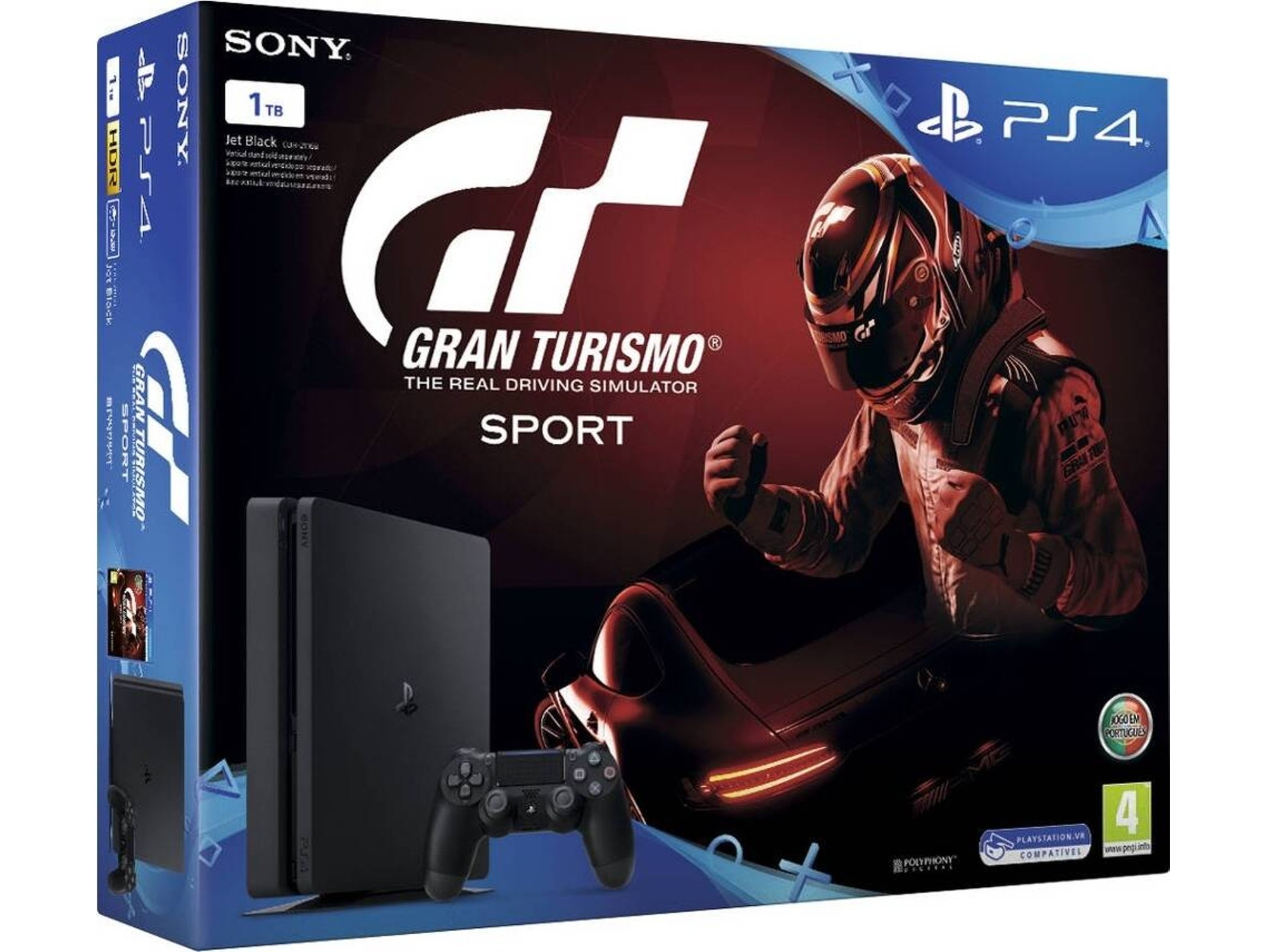 CONS. PS4 1TB BLACK E + GT SPORT